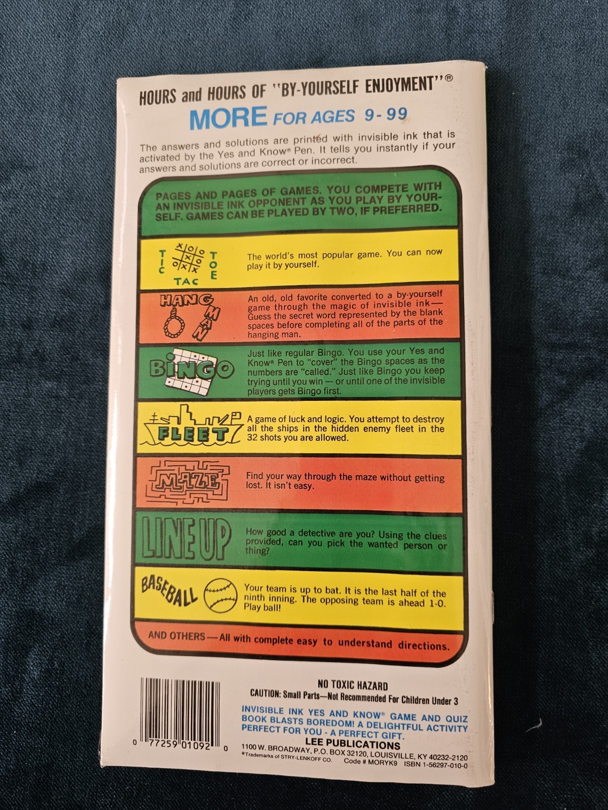 Vintage Yes & Know Invisible Ink Game & Quiz Book Lee Publications