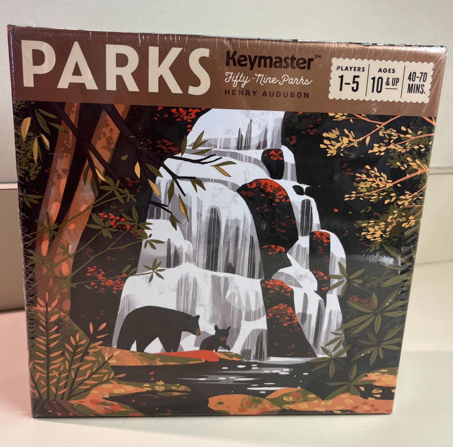 Keymaster Games Parks 59 National Parks Artwork Henry Audobon Hiking Board Game