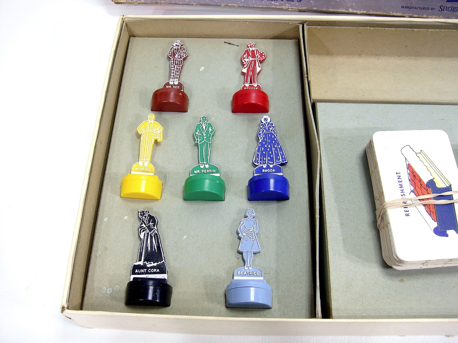 1957 Mr Ree Board Game Selchow Richter Fireside Detective Complete Clues Mystery