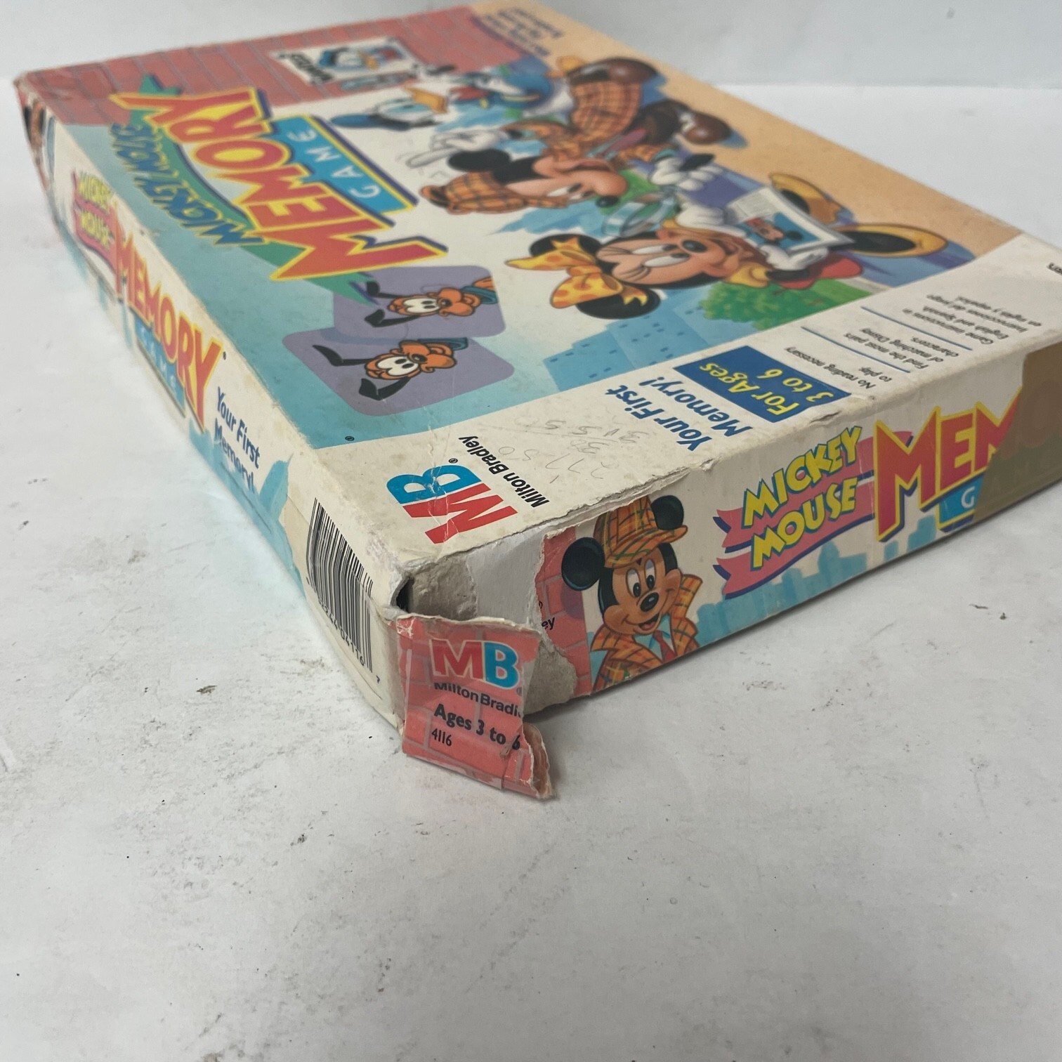 Mickey Mouse Memory Game By Milton Bradley Vintage 1990 Missing One Tile Classic