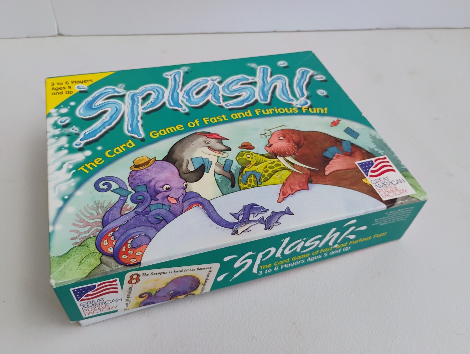 Vntg 1993 Great American Puzzle Factory Splash! Rubber Dolphins Card Game COMP
