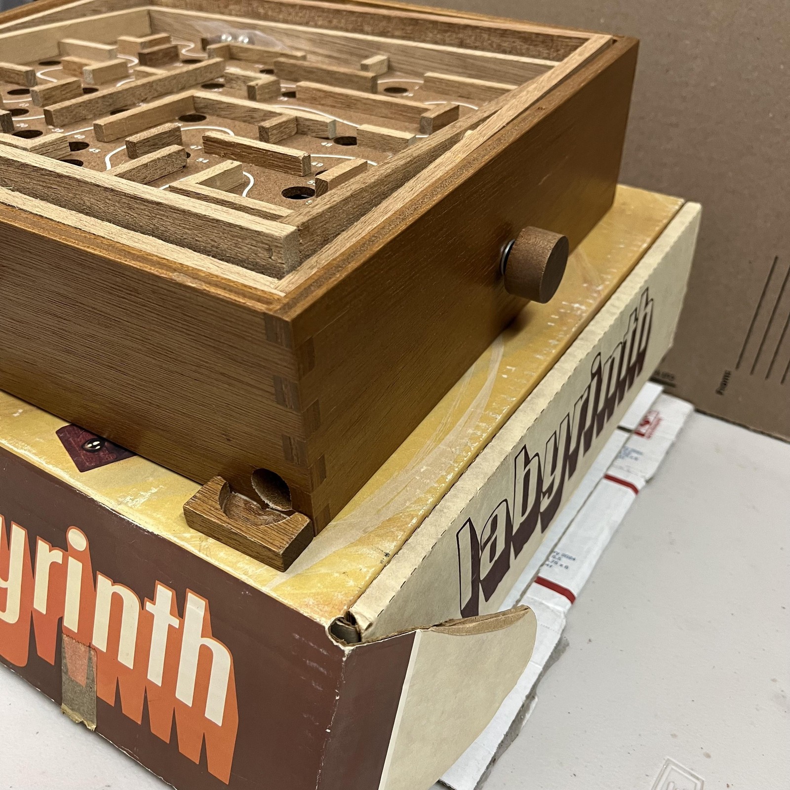 Vintage Labyrinth Wooden Marble Maze Classic Skill Coordination Game 850 W Box