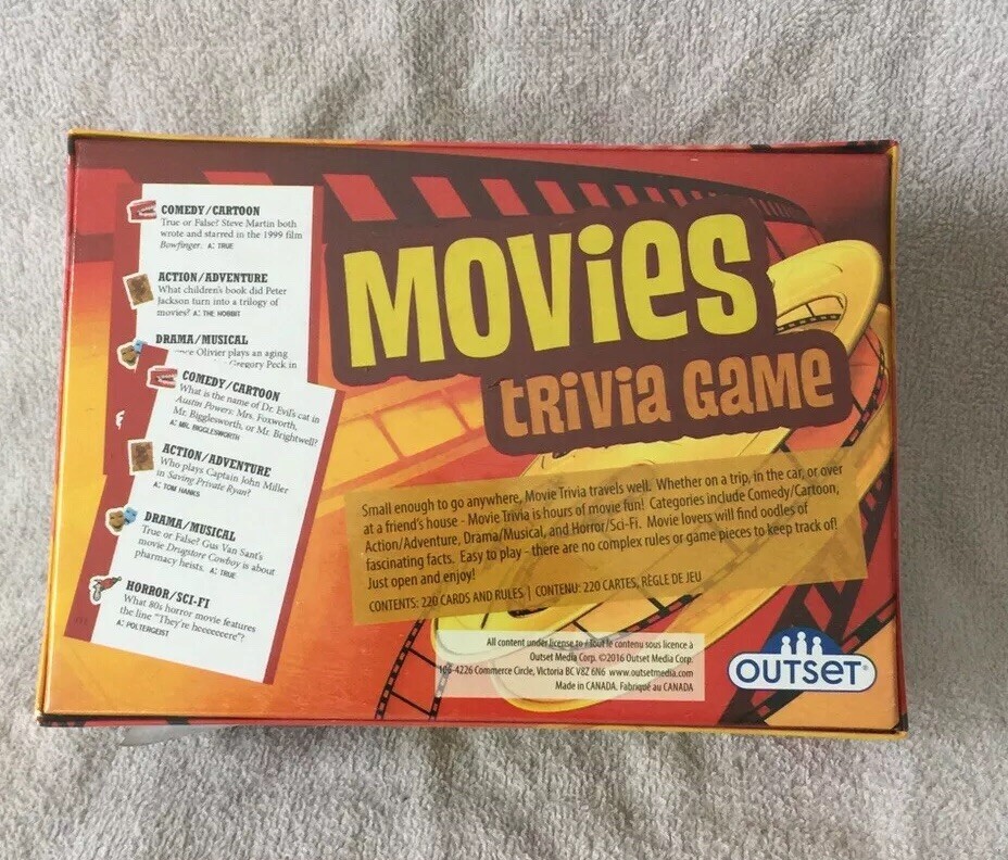 BRAND NEW Movies Trivia Game Outset 2018 SEALED – Family Game Night
