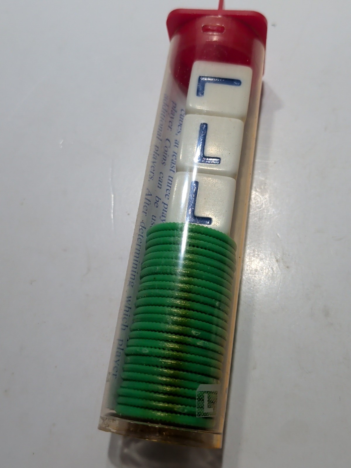 ✨VINTAGE✨ LCR Left Center Right DICE GAME in Tube COMPLETE w/Instructions, 1992