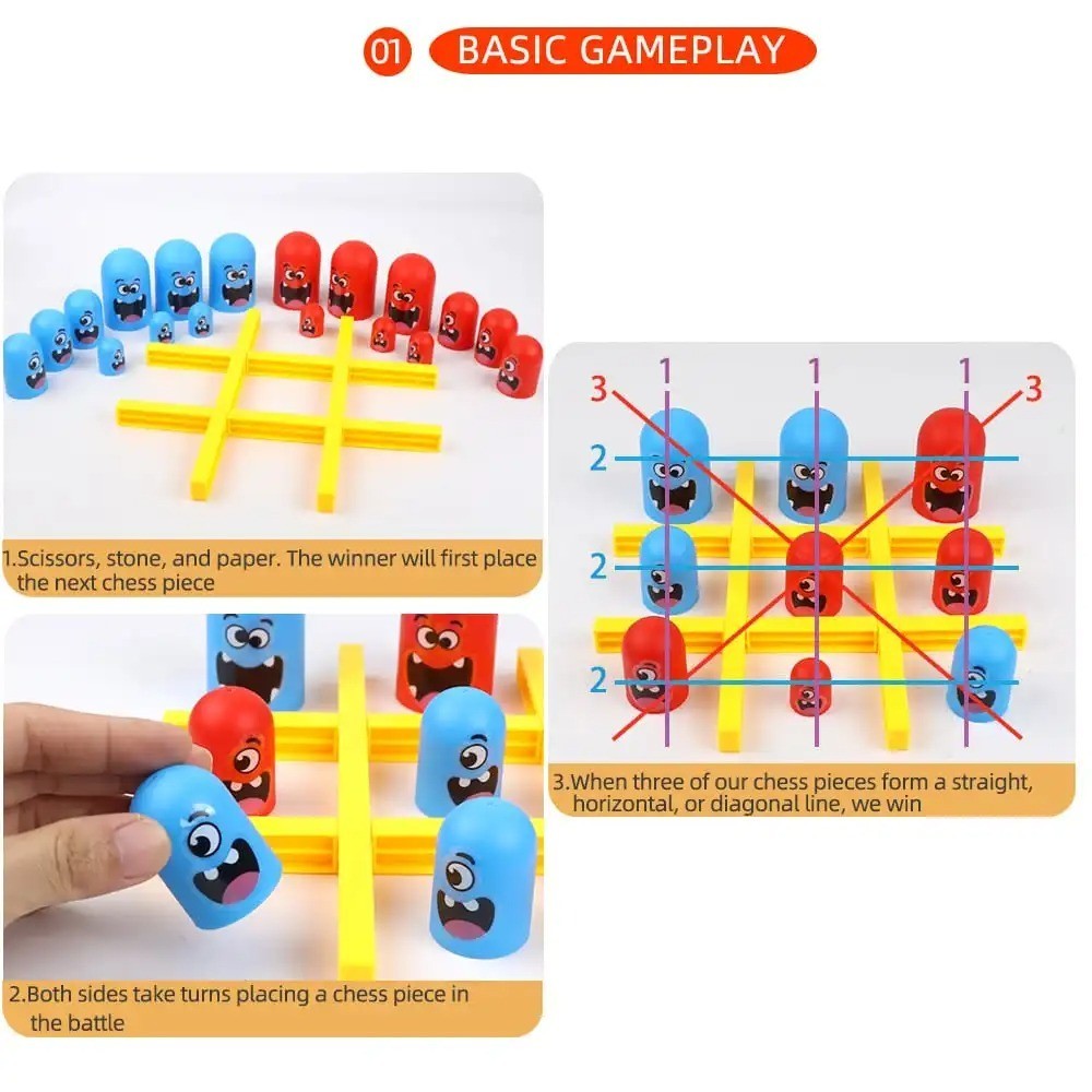 Tic Tac Toe Board Game Interactive Strategy Party Game for Kids Adults Family