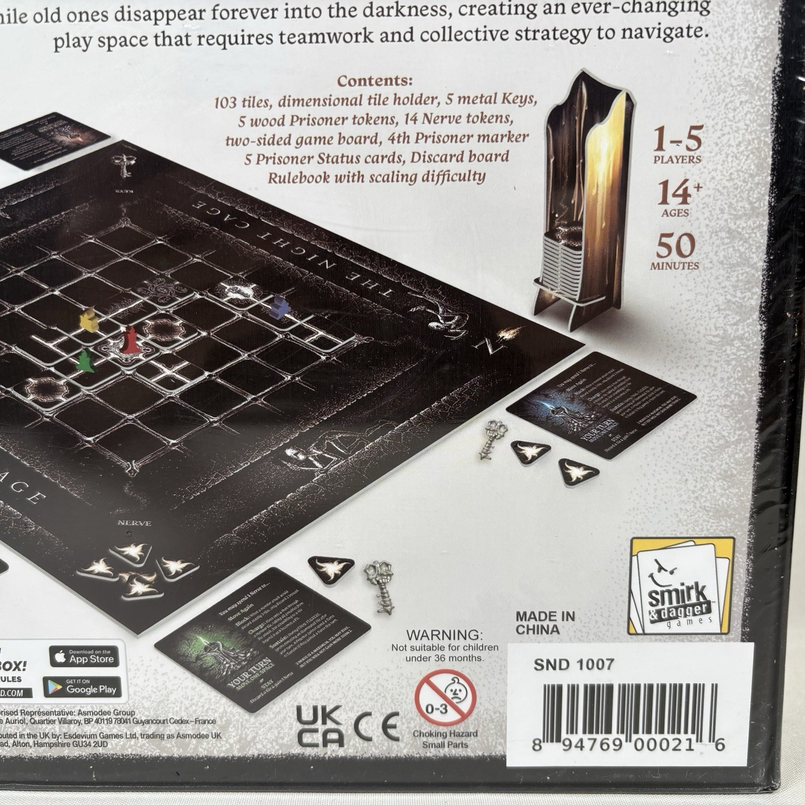 The Night Cage Board Game Horror Co-Op Smirk Dagger 1-5 players Age 14+ 50’ NEW