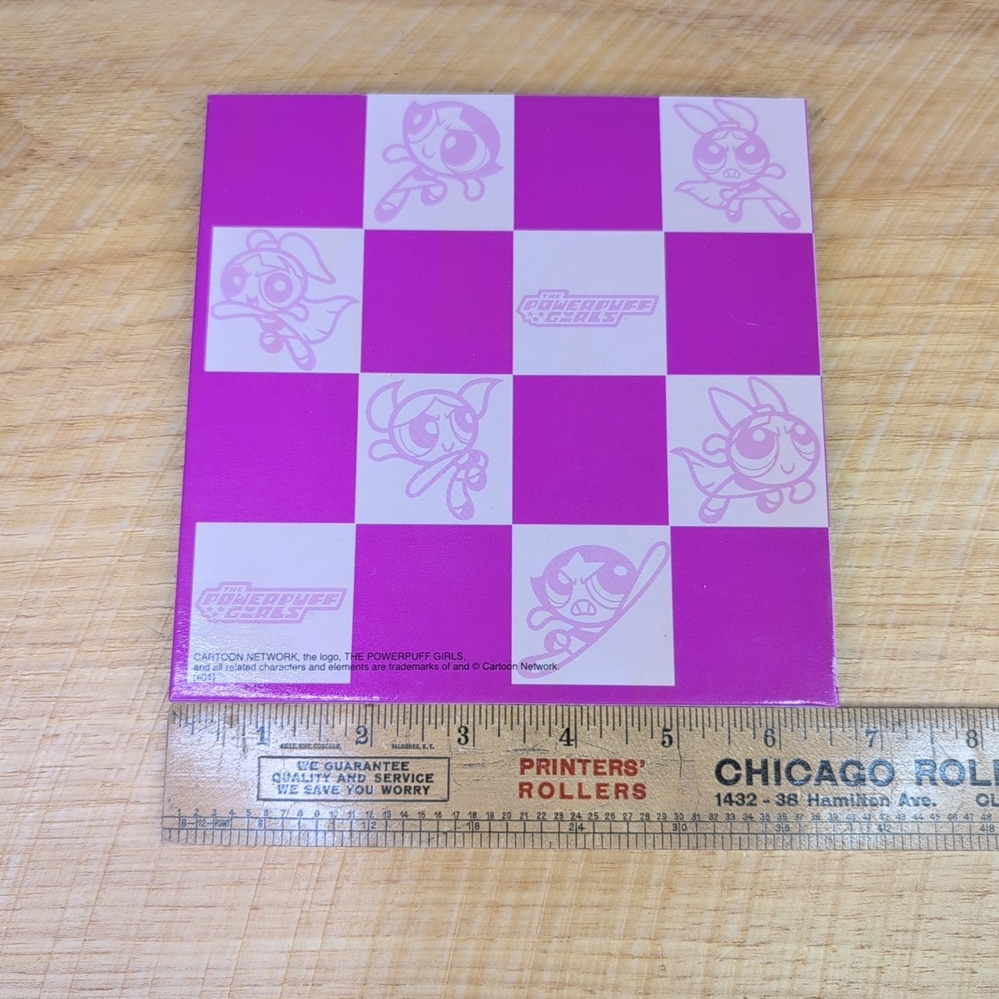 Vtg Powerpuff Girls Folding Checkers Board & Pieces Complete (from popcorn tin)