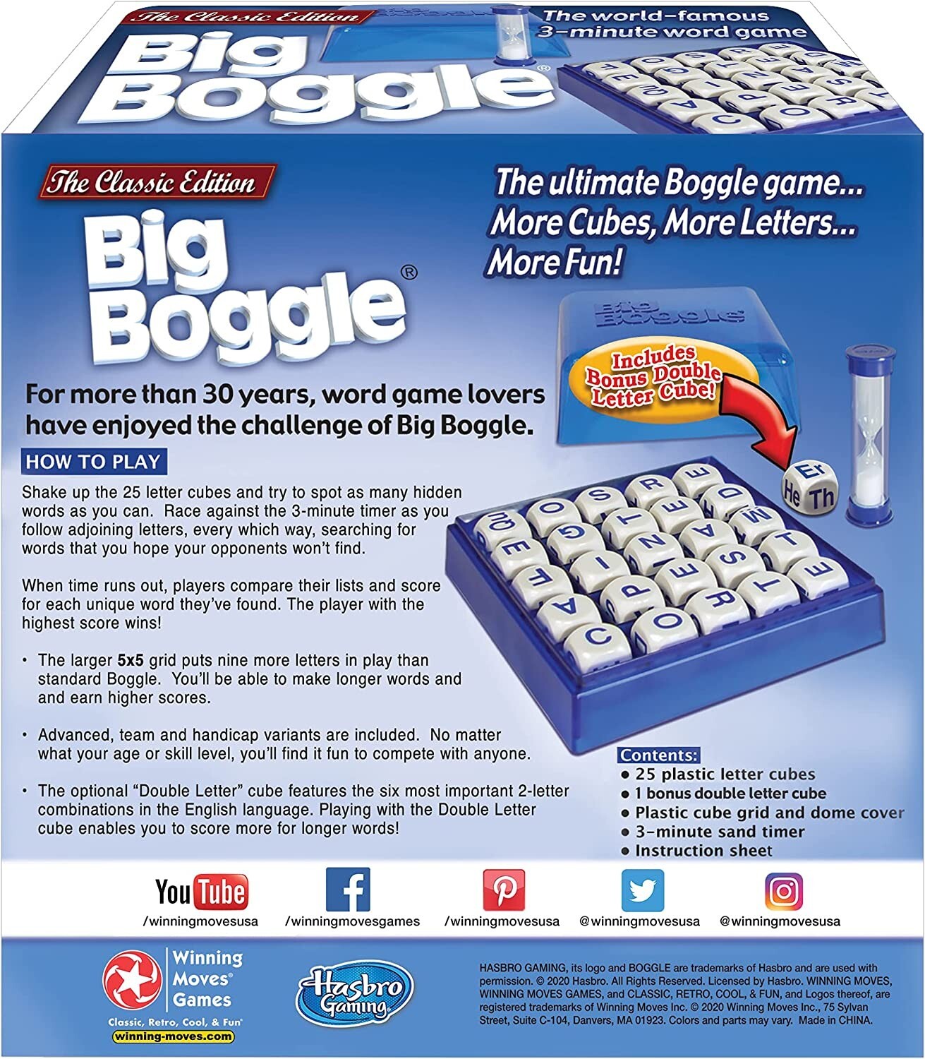 BIG BOGGLE Classic Edition Word Game – Family Game Night Kids 8+ & Adults