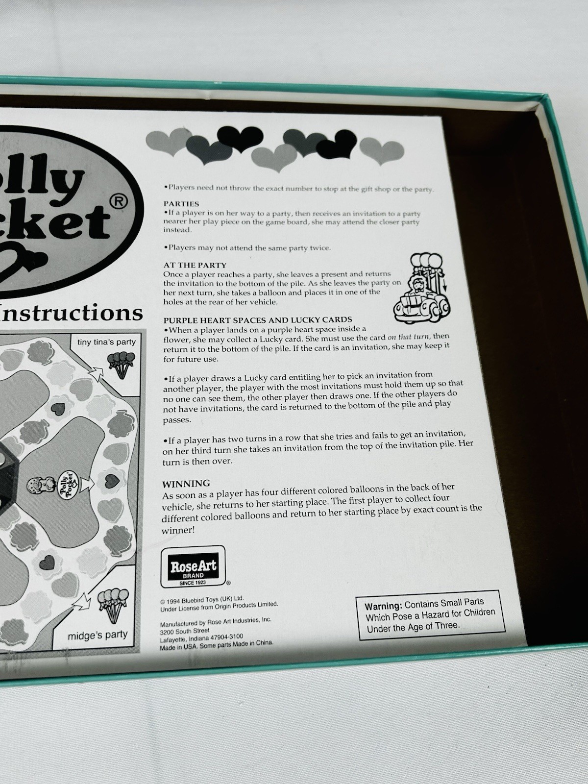 Polly Picket Party Game Rose Art Brand No 03061 2 to 4 Players