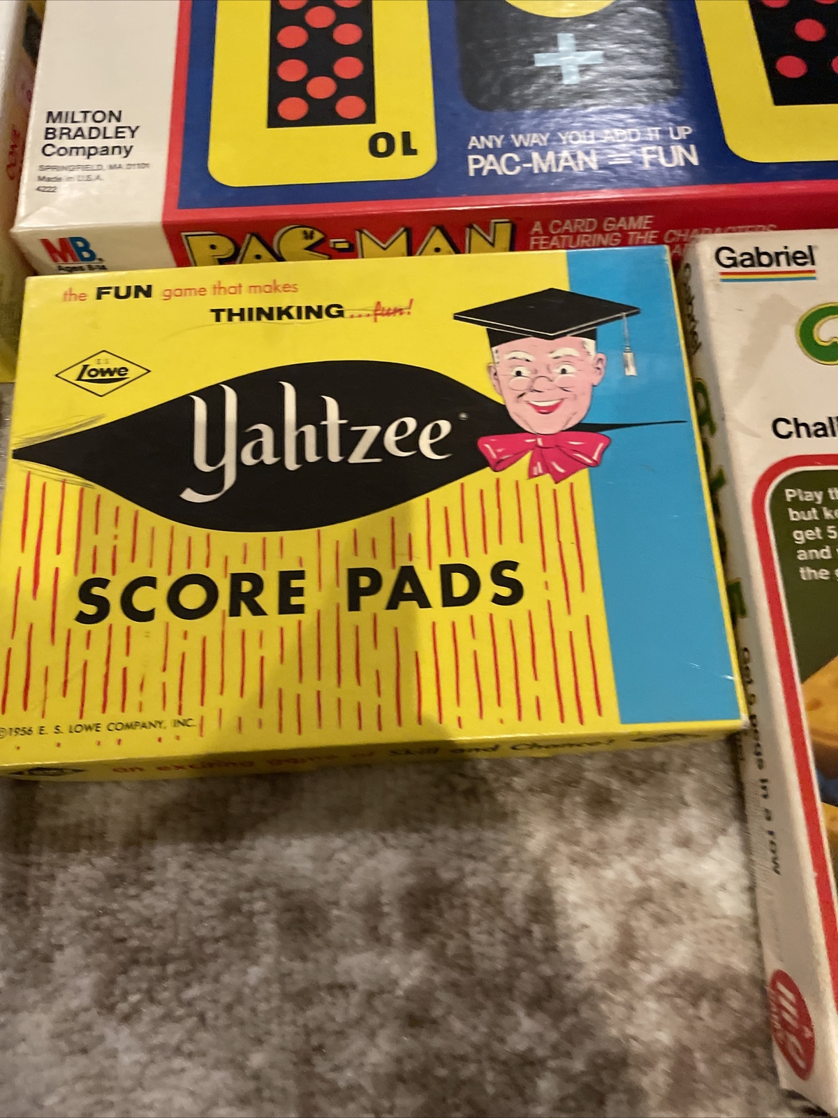 Vintage Lot Of Games Pac-Man Oonie Moonie Goonie Pocket Boggle Yahtzee Take 5