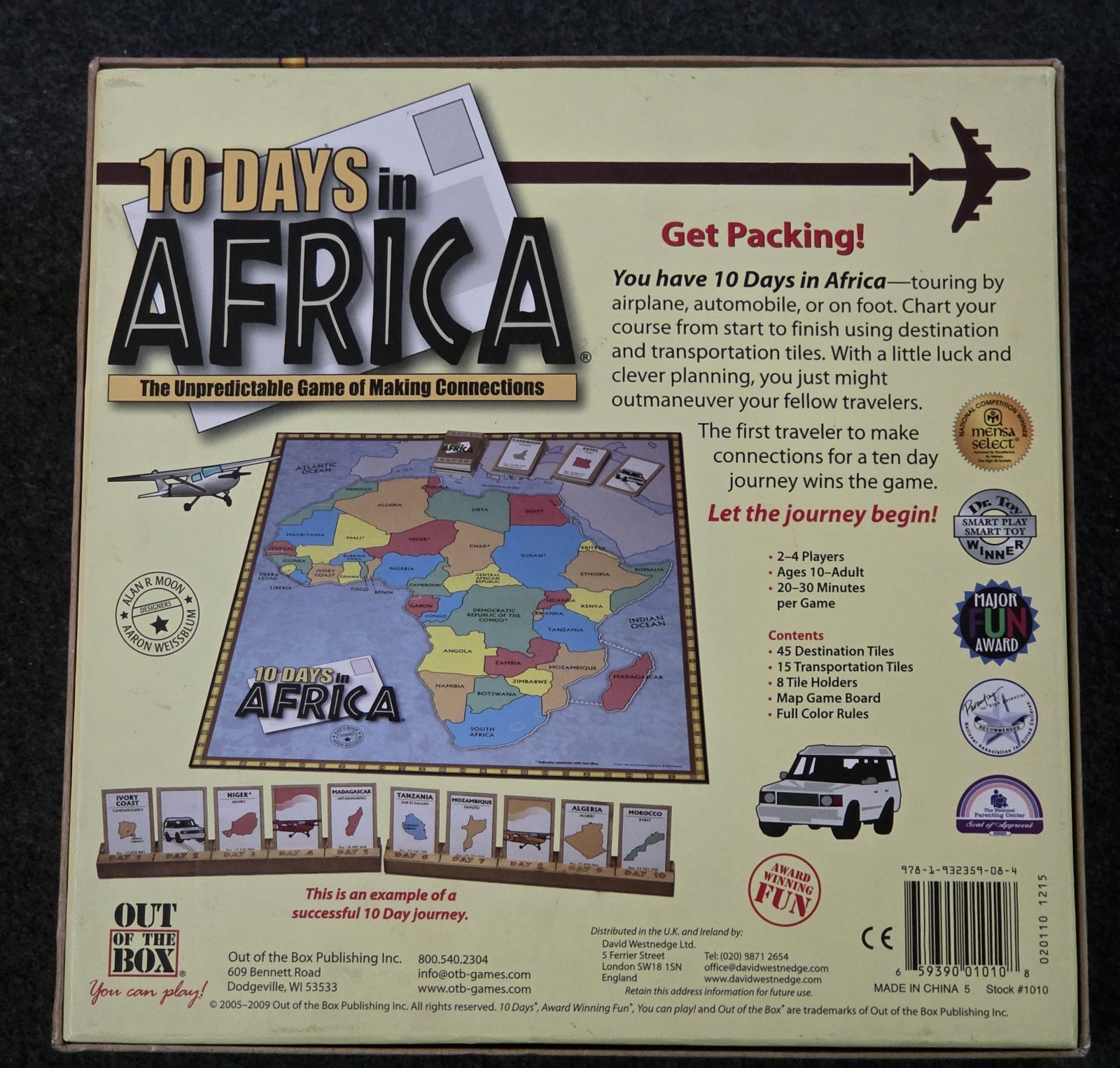 10 Days in Africa Board Game 100% COMPLETE Great Shape Out of the Box READ
