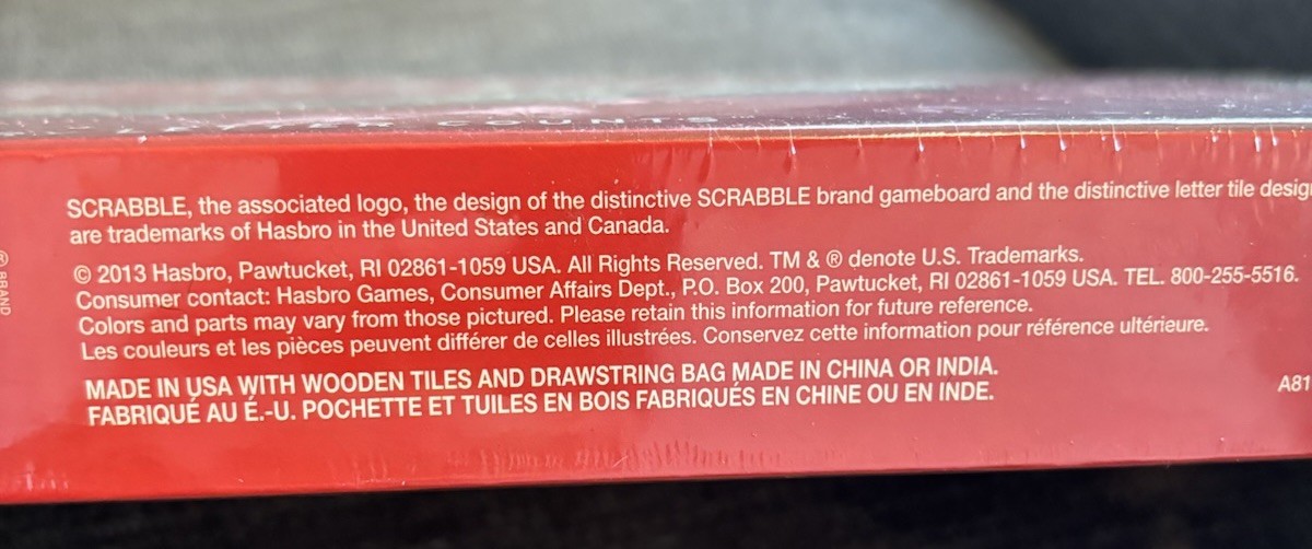 Scrabble Crossword Board Game New Sealed 2013 Hasbro Made In USA A8166