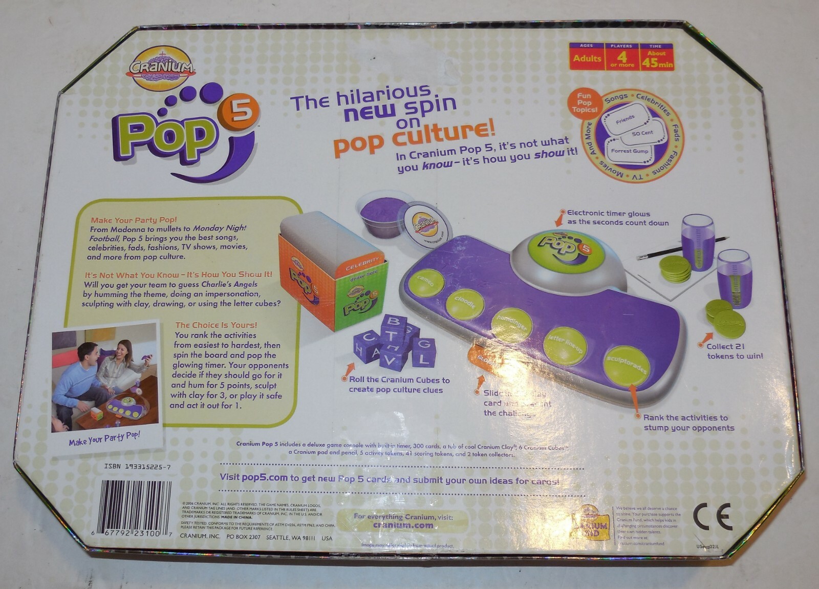 2006 Cranium Pop 5 Adult Pop Culture 100% complete Board Game