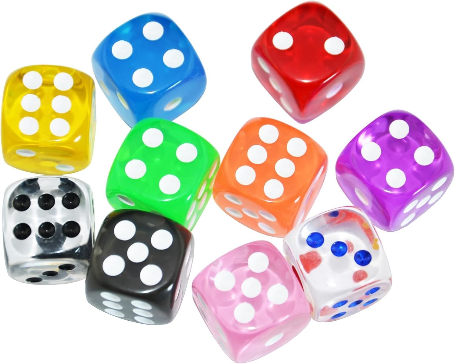 Professional-Grade 10-Pack Transparent D6 Dice – Ideal for All Game Masters
