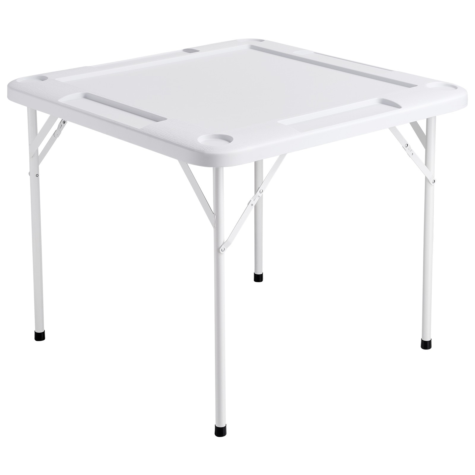 VEVOR Mahjong Table 4 Player Folding Card Table & Table Mat Cup Holder Chip Tray