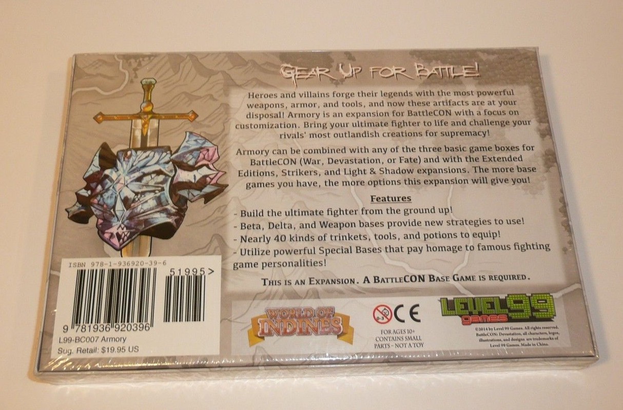 BattleCON Armory Game Expansion Set Level 99 Games Battle Con SEALED