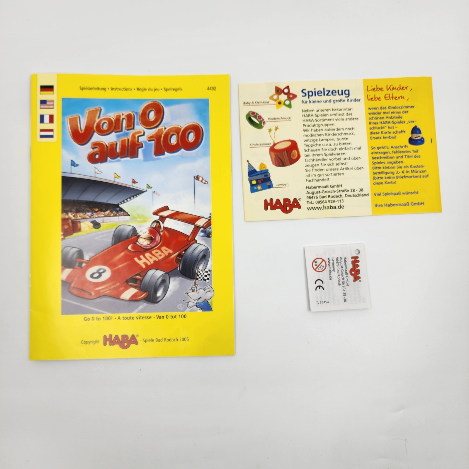 RARE HABA Von 0 Auf 100 2005 Board Game From 0 to 100 2005 German Edition #4492