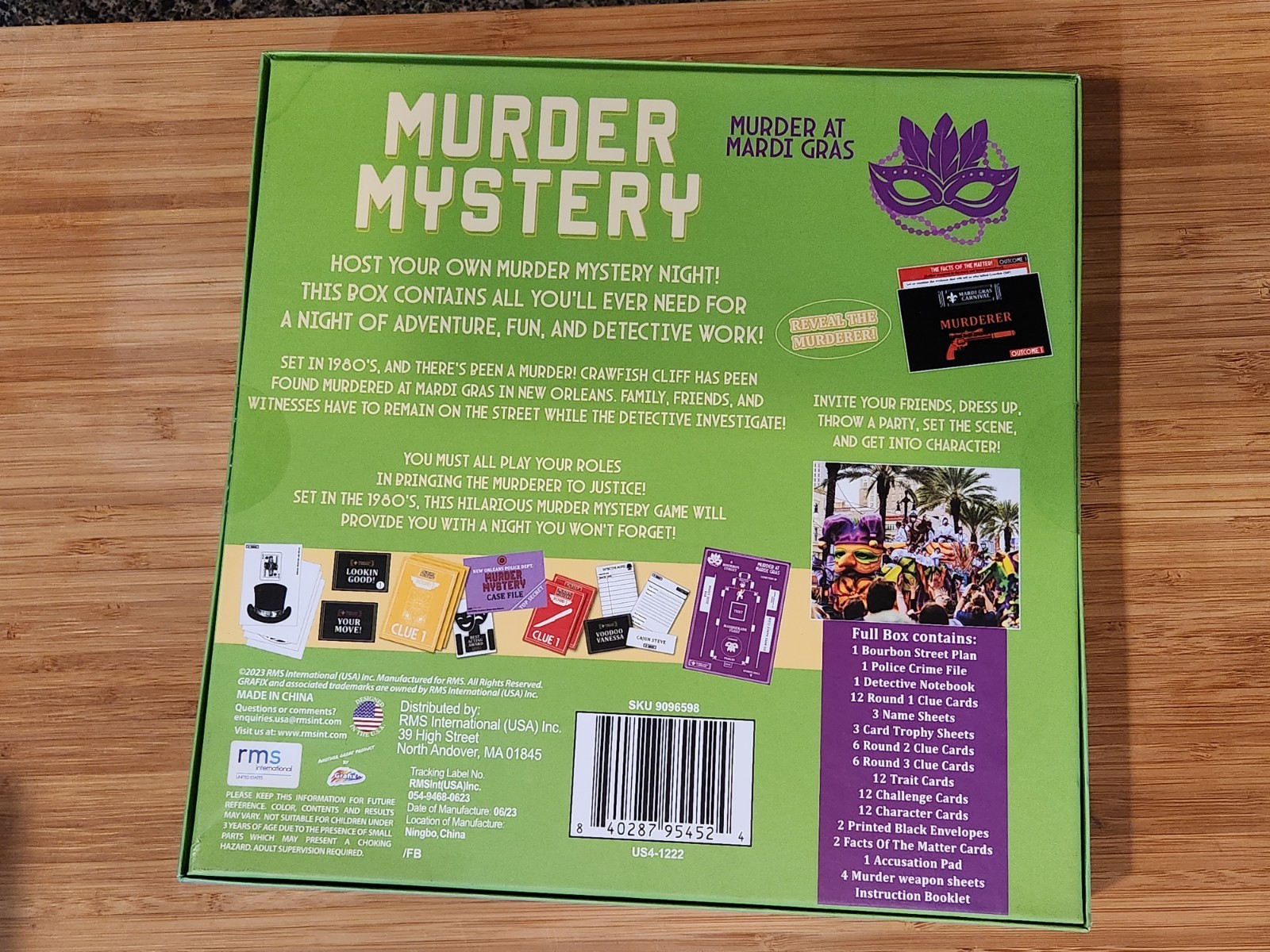 Host Your Own Murder Mystery game, Murder at Mardi Gras theme, up to 13 players