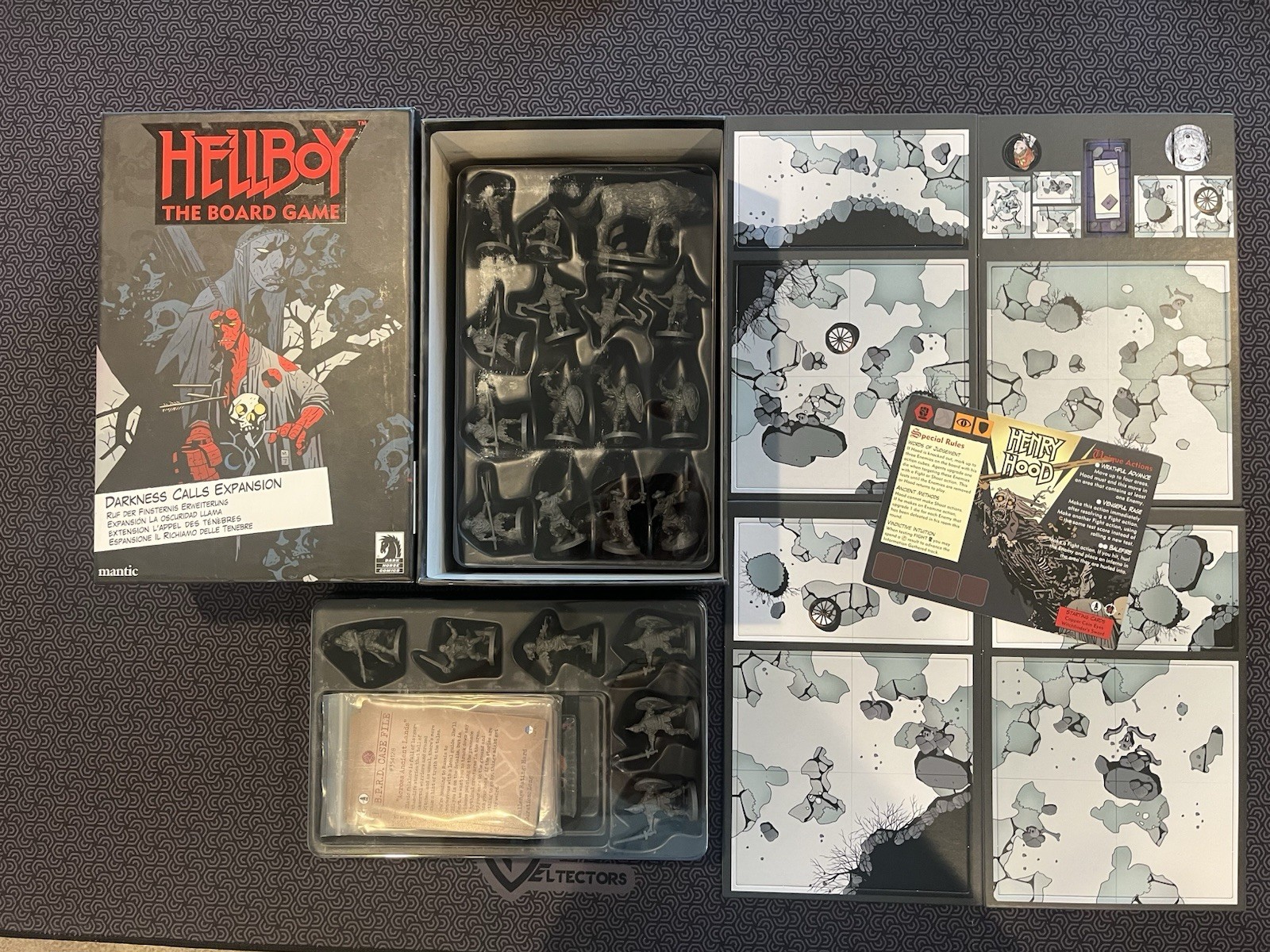 Hellboy The Board Game Kickstarter Edition + Big Box Of Doom & 3 Expansions