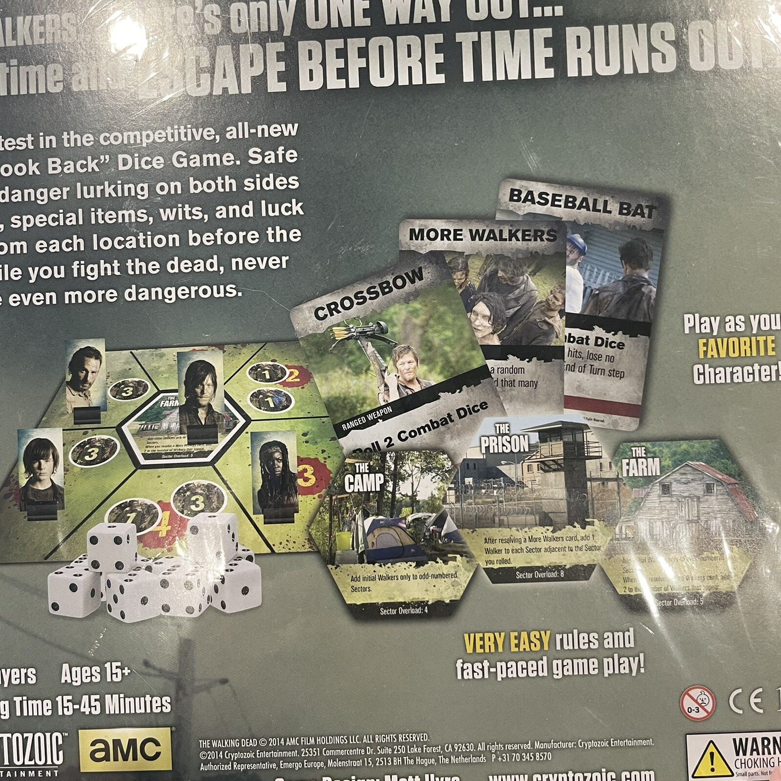 AMC’s The Walking Dead Don’t Look Back Dice Game – NEW – Cryptozoic Game Night