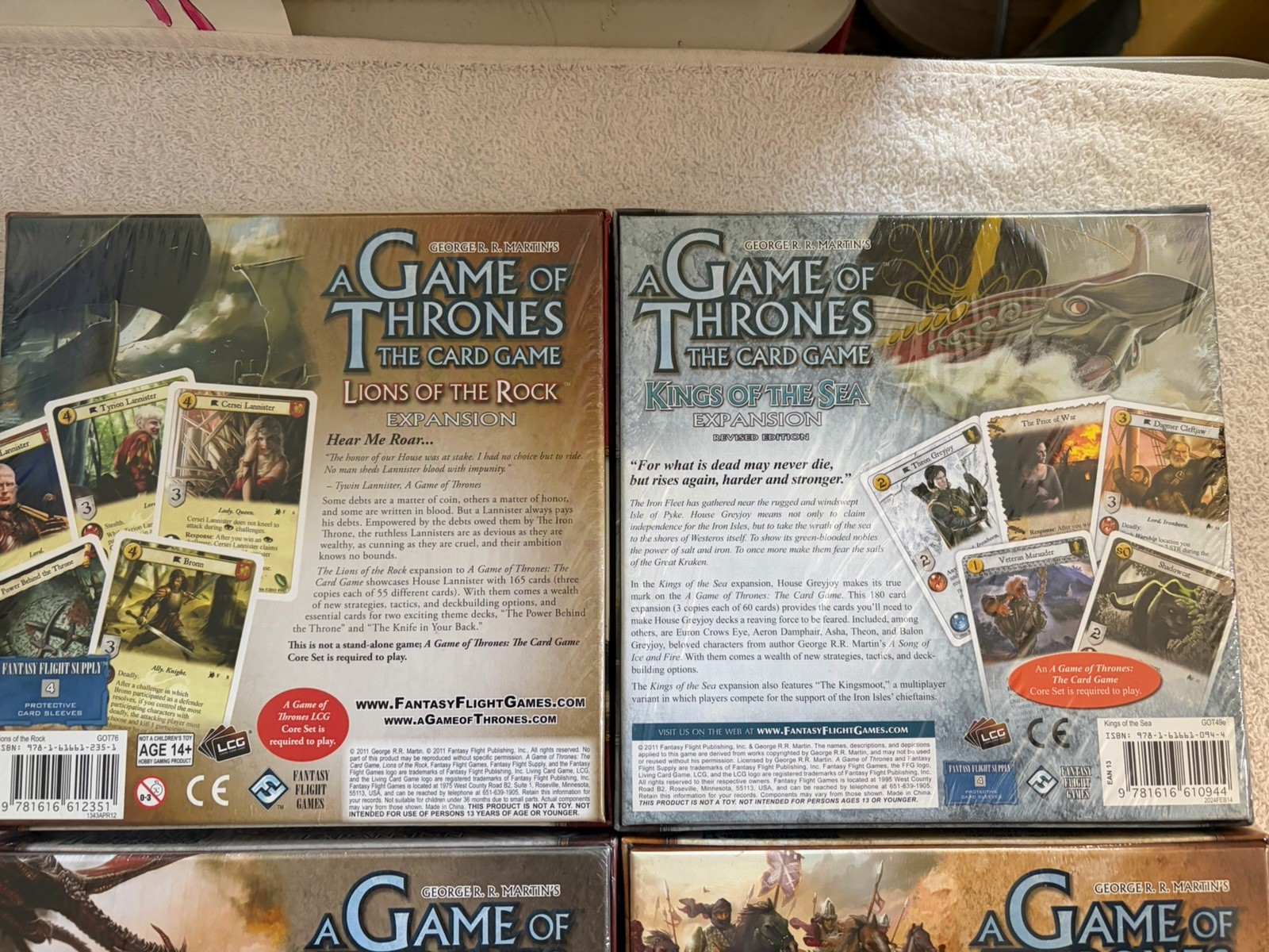 A Game of Thrones LCG Expansion Lot Of 6 New Sealed CCG