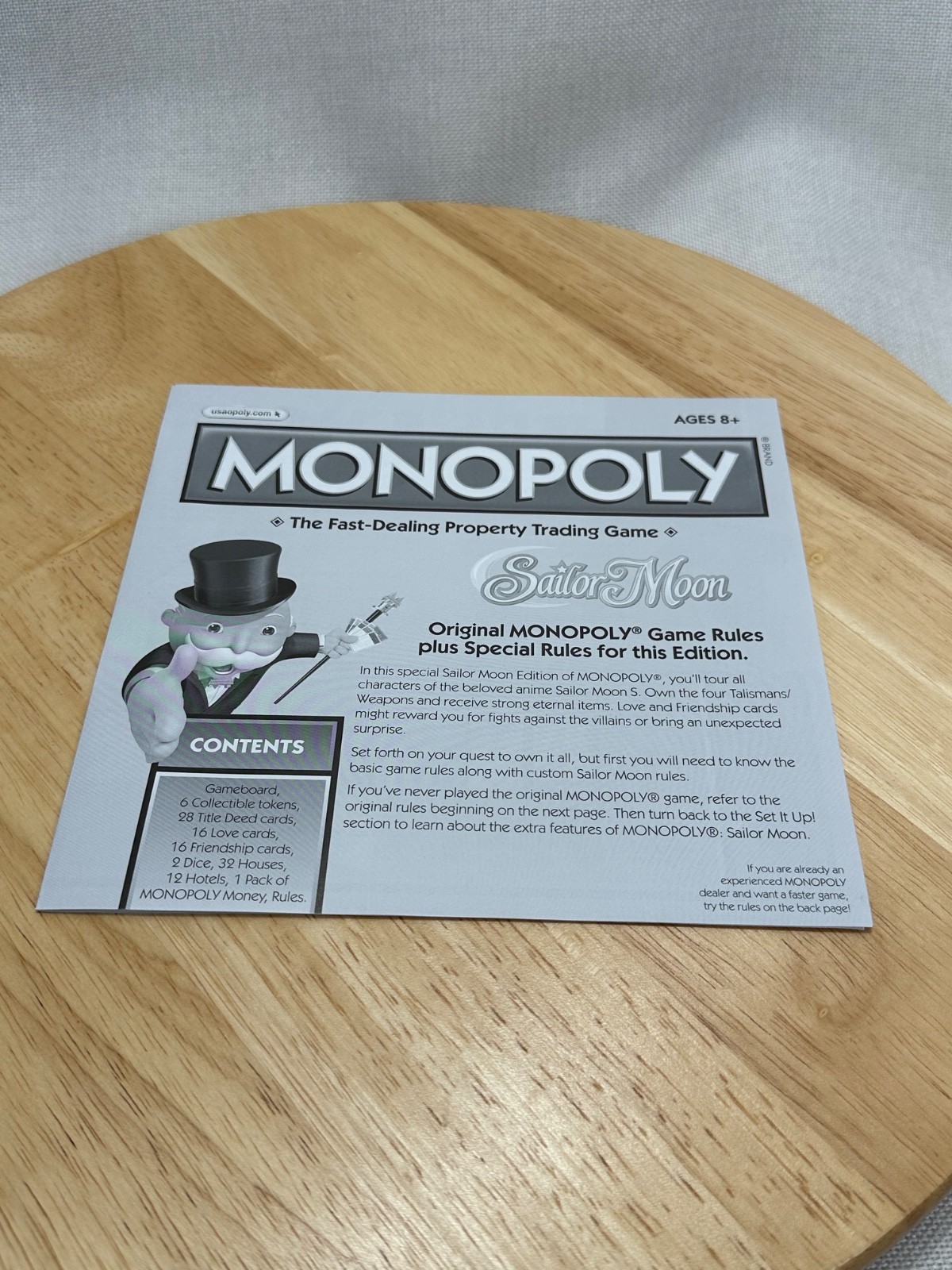 Sailor Moon Monopoly Anime Edition Board Game 2018 Hasbro New Free Shipping