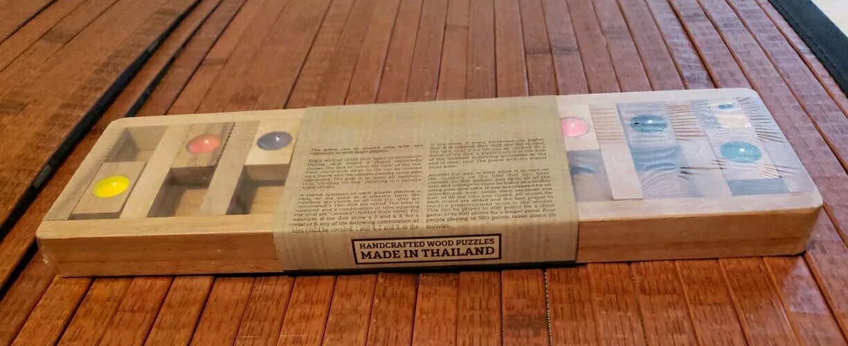 Shut The Box, Travel Game, Wood Board Portable NEW Factory Sealed Handcrafted