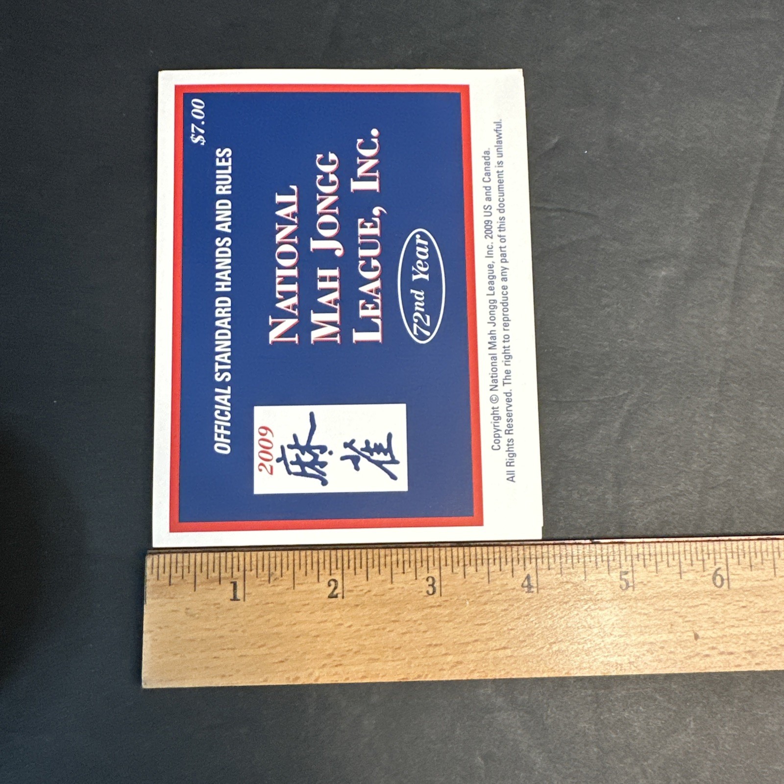 2009 National Mah Jongg League Card Rules Game Hands Standard EXCELLENT