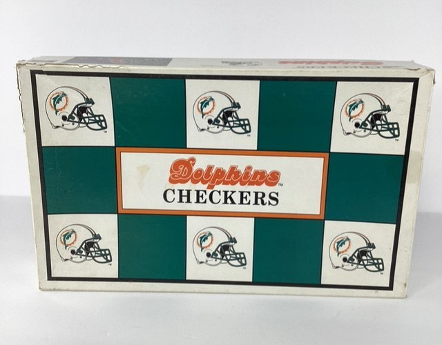 NFL Miami Dolphins New York Jets Checker Board Game + Dan Marino Pro Cube