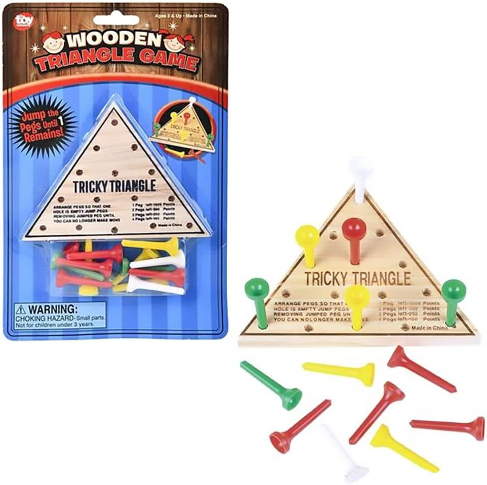 Classic Wooden Tic-Tac-Toe Board Games, Great for Prizes, 4.5″ (Triangle Game, 2