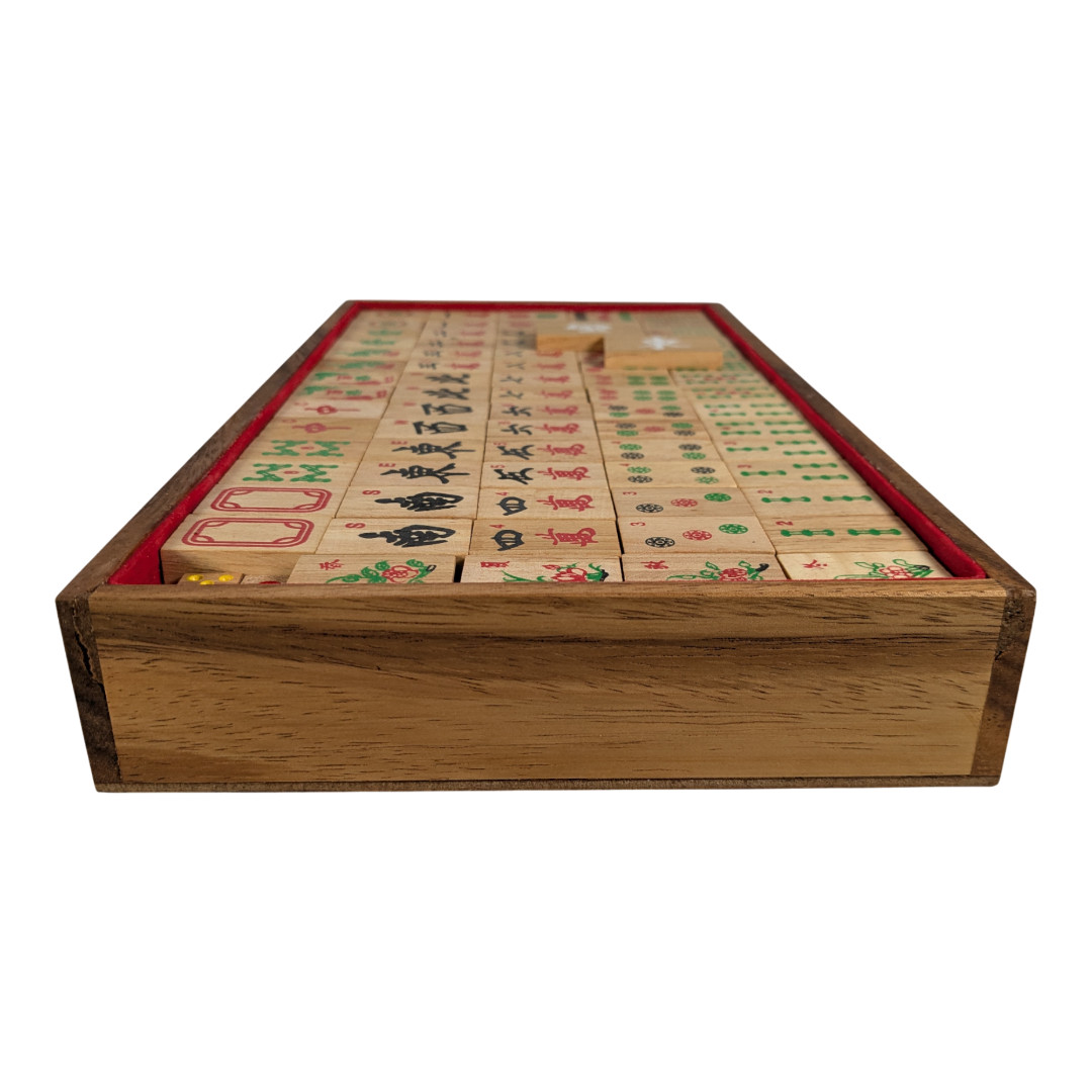 Thai Thailand Wooden Rainwood Mah Jong Set Fair Trade
