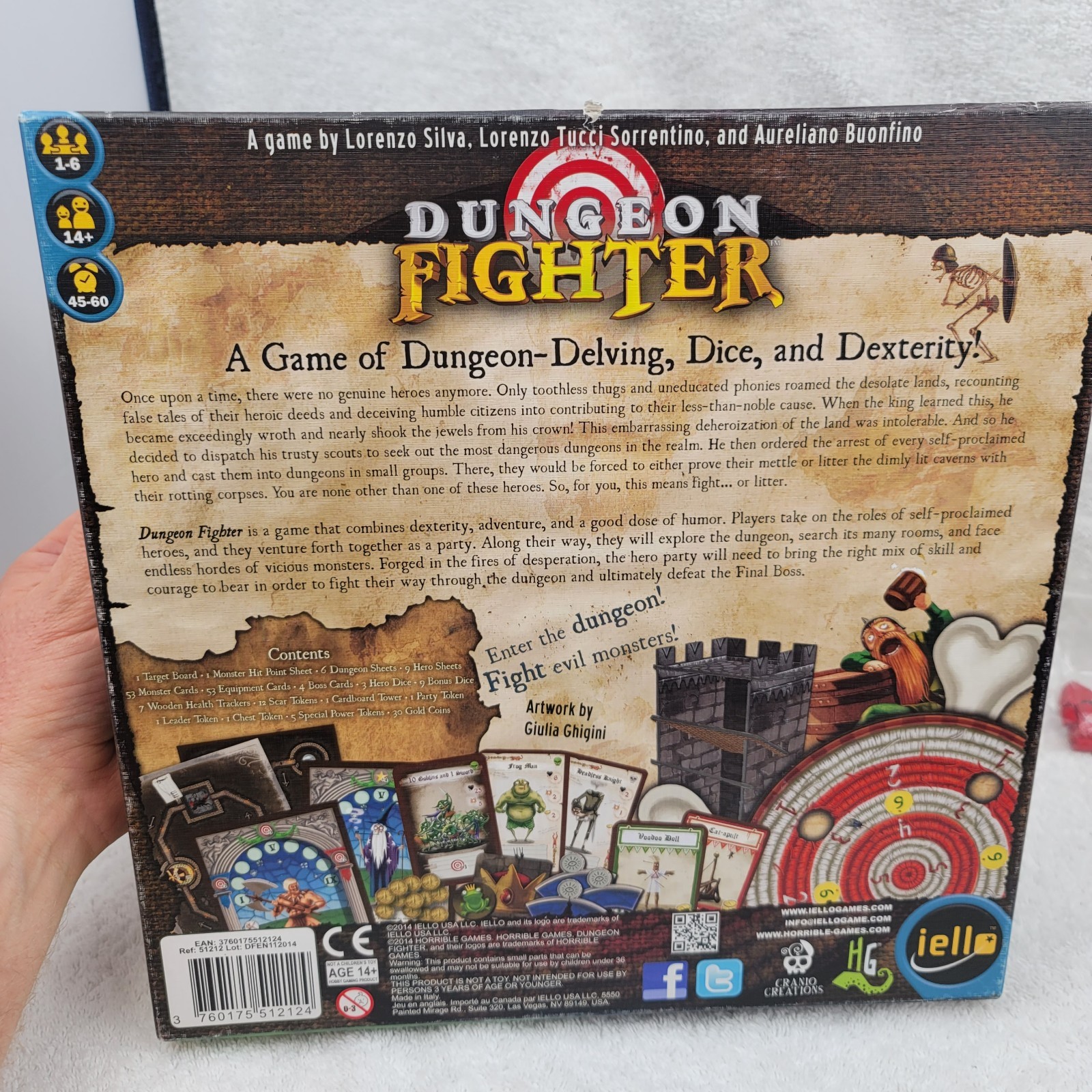 Dungeon Fighter Board Game 100% complete Iello Silva Sorentino Buonfino Good