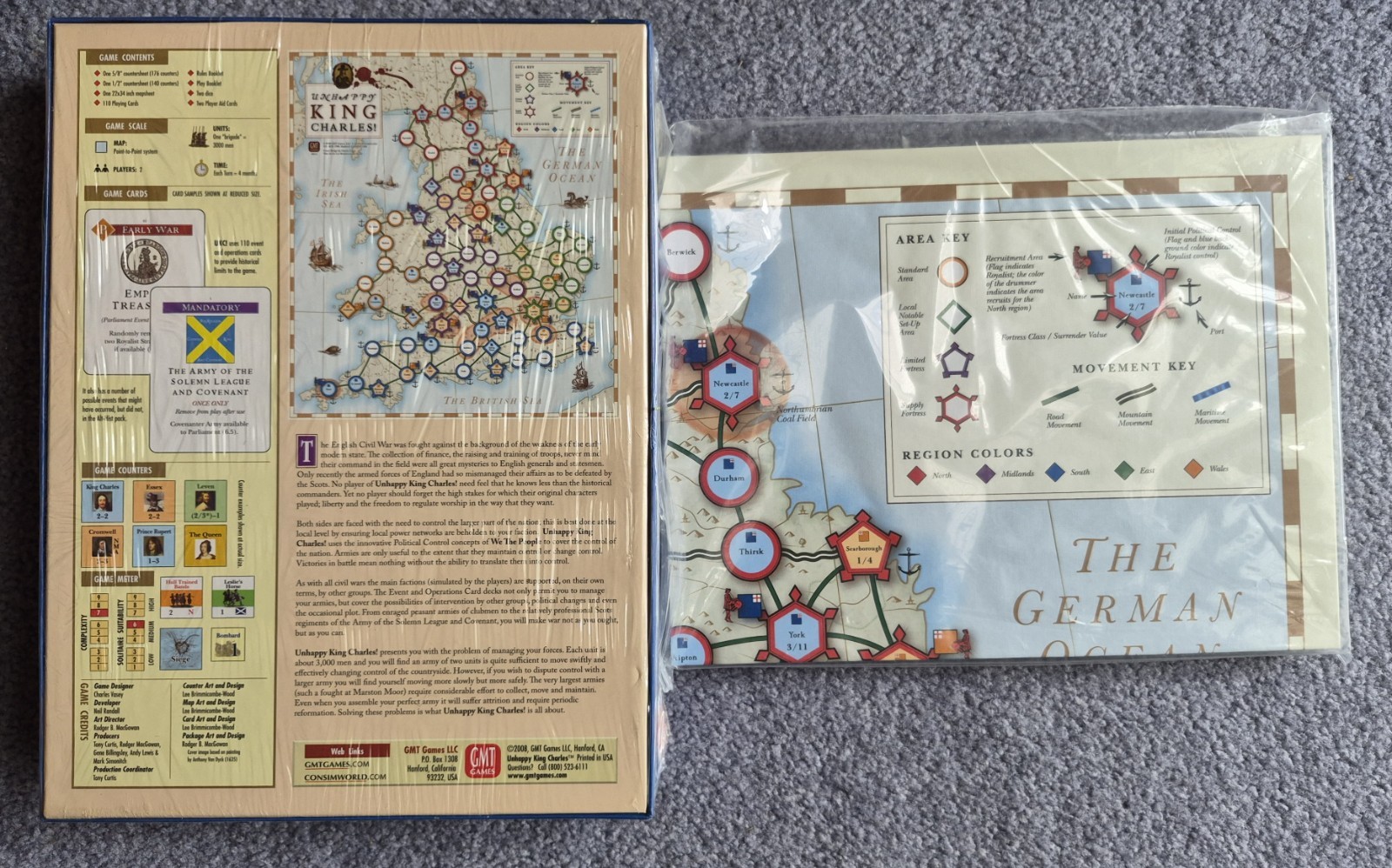 Unhappy King Charles! The English Civil War GMT 0814 – w/Mounted Map – in SW