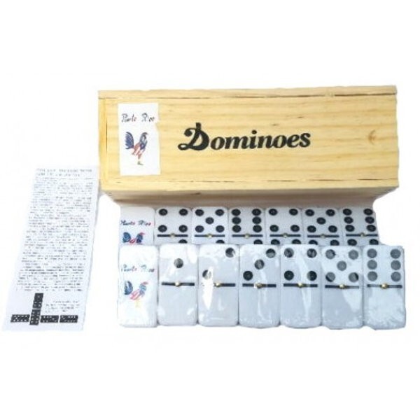 Puerto Rico Flag & Rooster Double Six Domino Regular Size * Free Ship Boricua