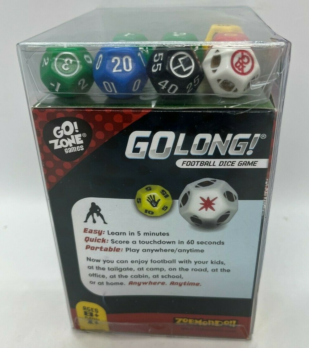 GoZone Boardgame GoLong FOOTBALL DICE GAME NEW! Free Shipping