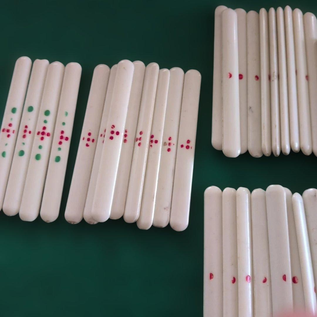 Mahjong Tile Set Bamboo Back Purple Hard Case