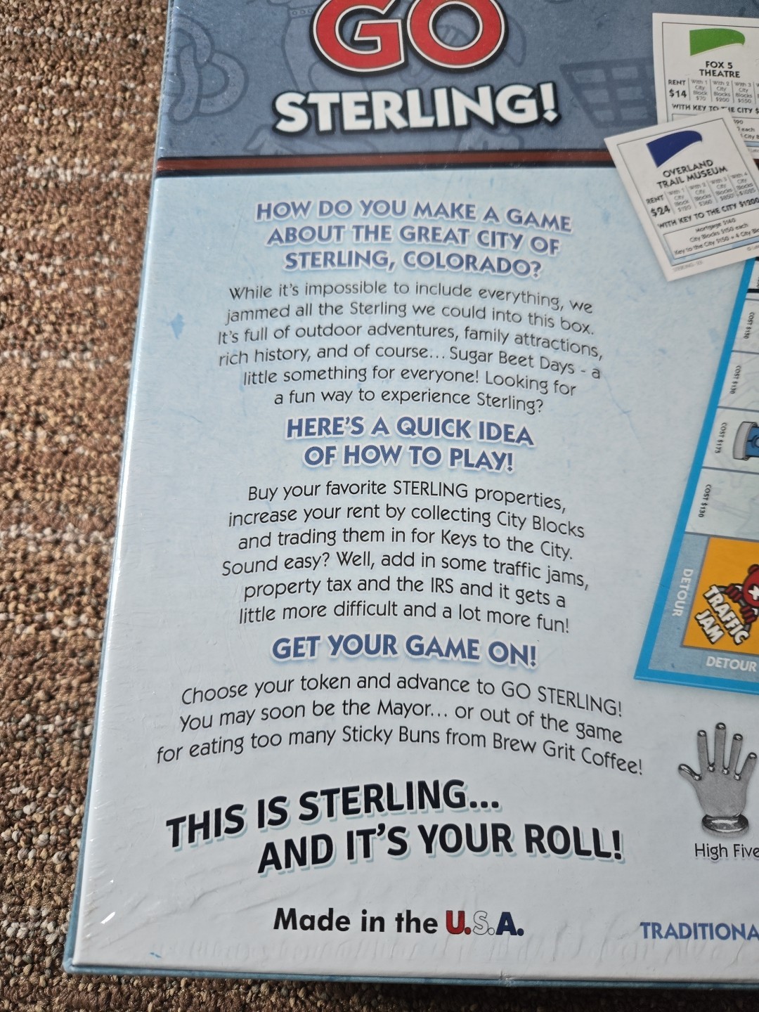 Sterling-Opoly Board Game Sterling Colorado CO Edition SEALED New Monopoly Style