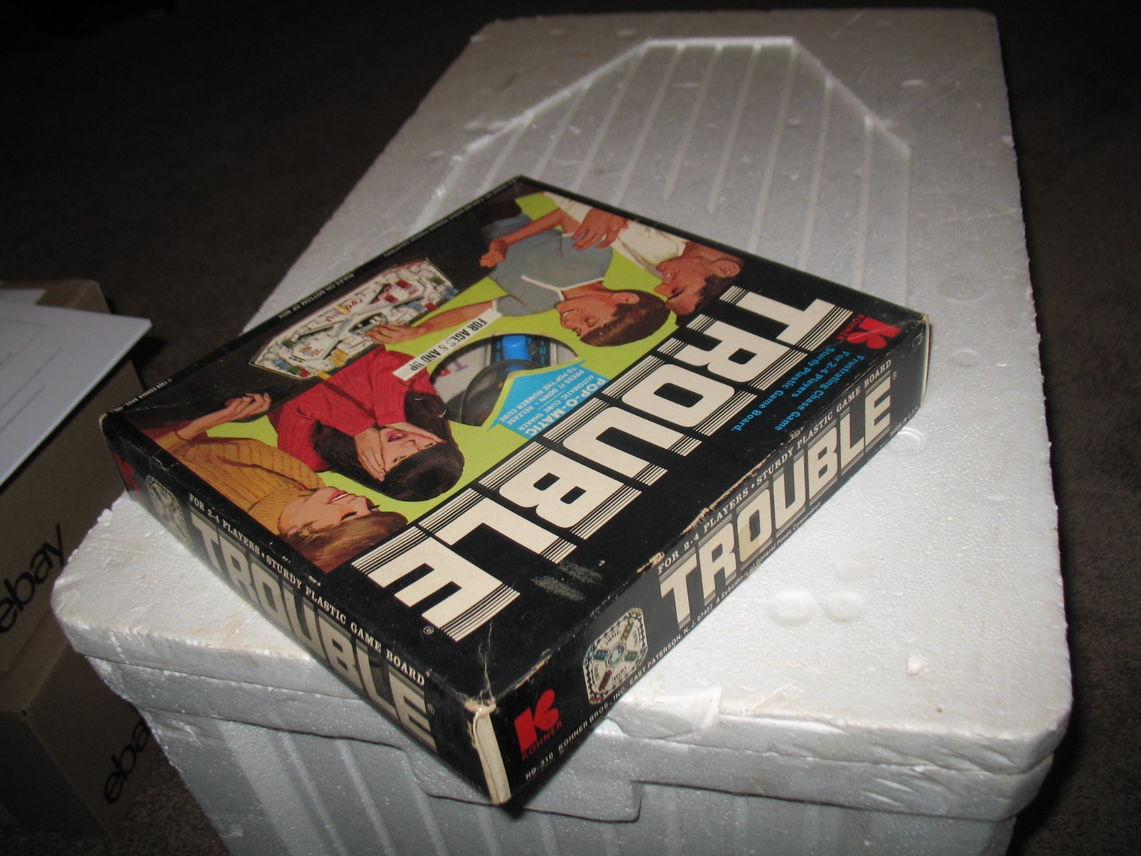 VTG KOHNER BROS BOARD GAME 1965 TROUBLE AGES 8 & UP GOOD USED CONDITION COMPLETE