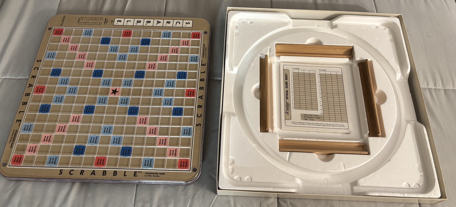 Scrabble Deluxe Edition Board Game Crossword Rotating Board 4034 1989 Complete