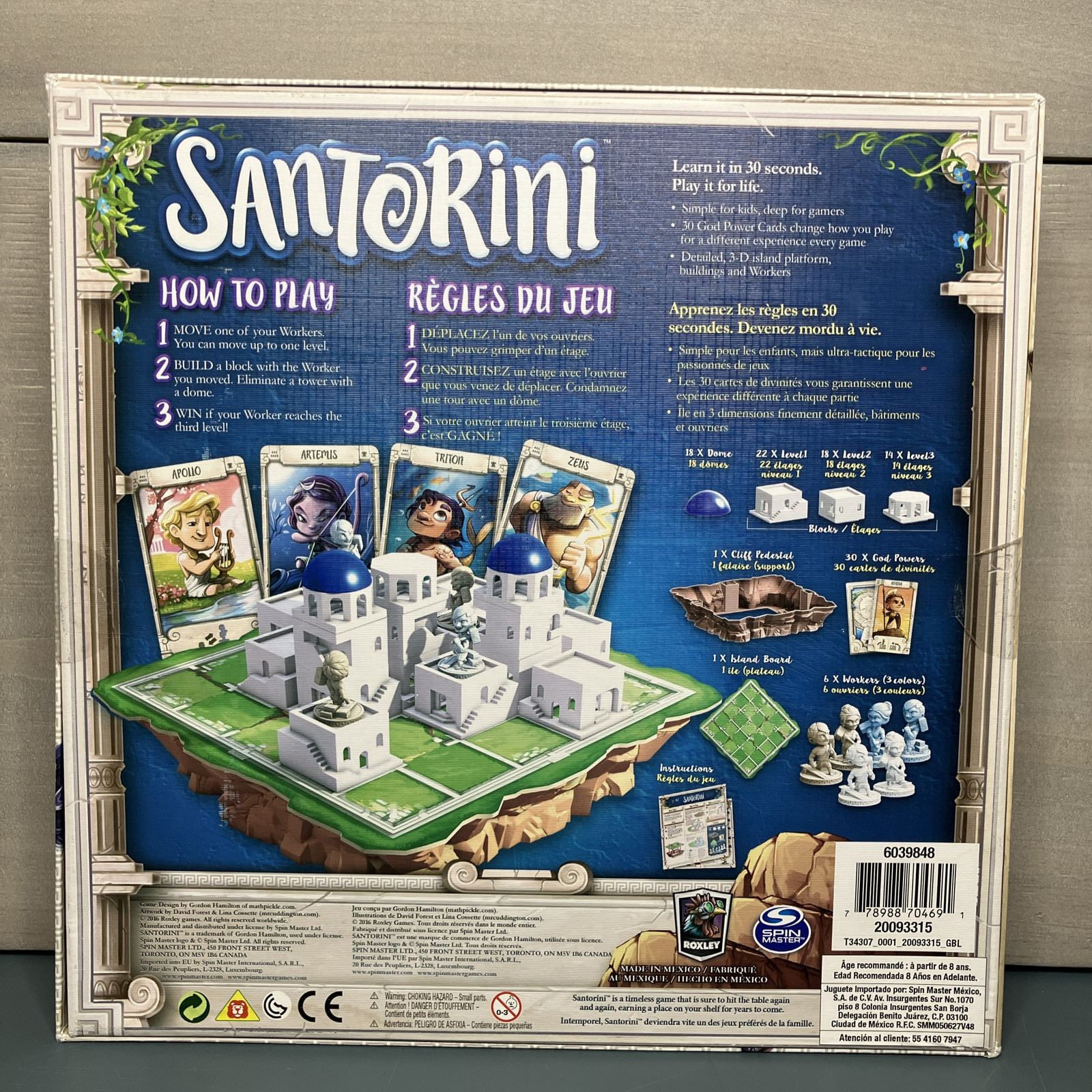 Spin Master Roxley Games Santorini Board Game By Gordon Hamilton New and Sealed