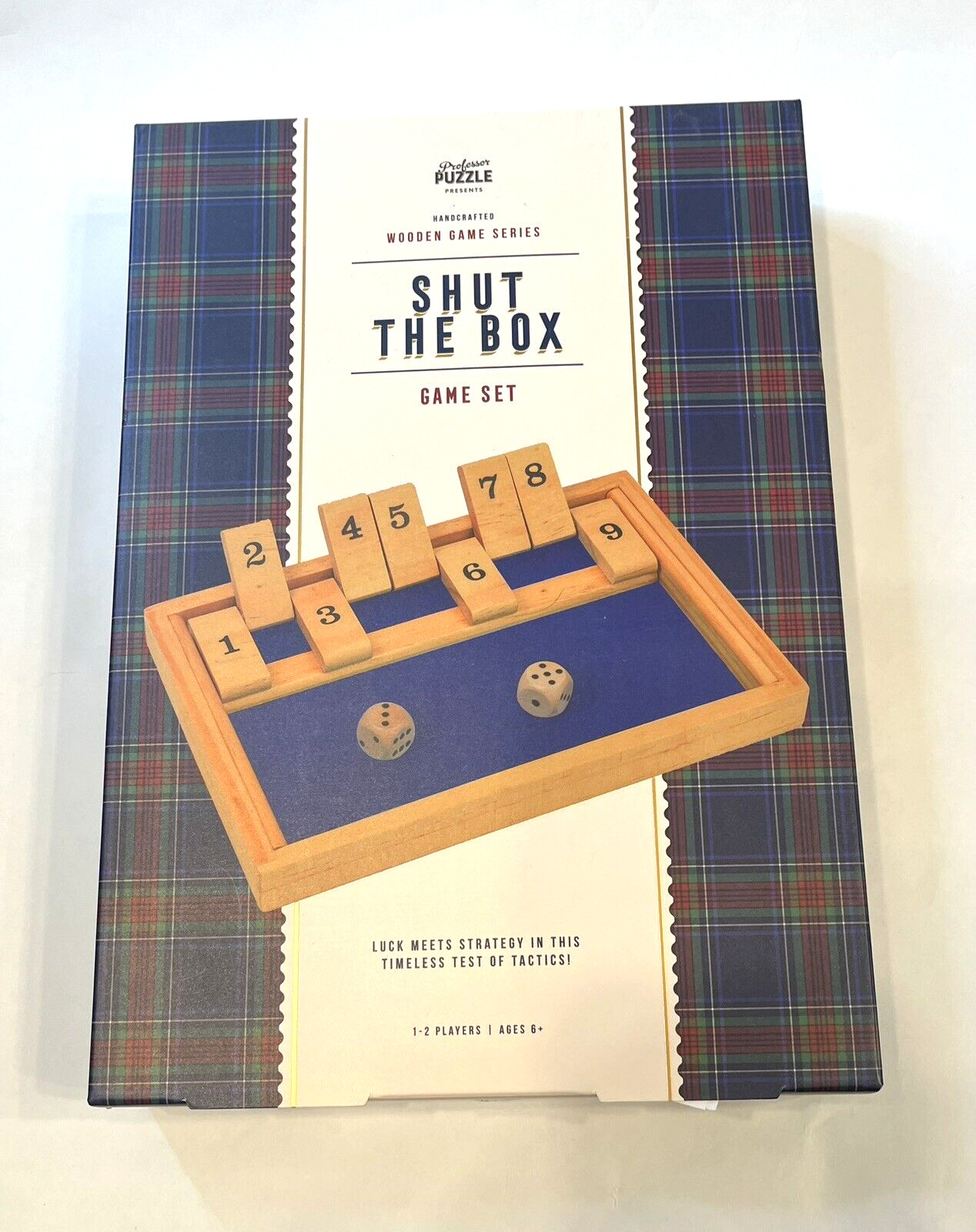 SHUT THE BOX Game Set Wooden Game Series 1-2 Players Ages 6 + New Sealed