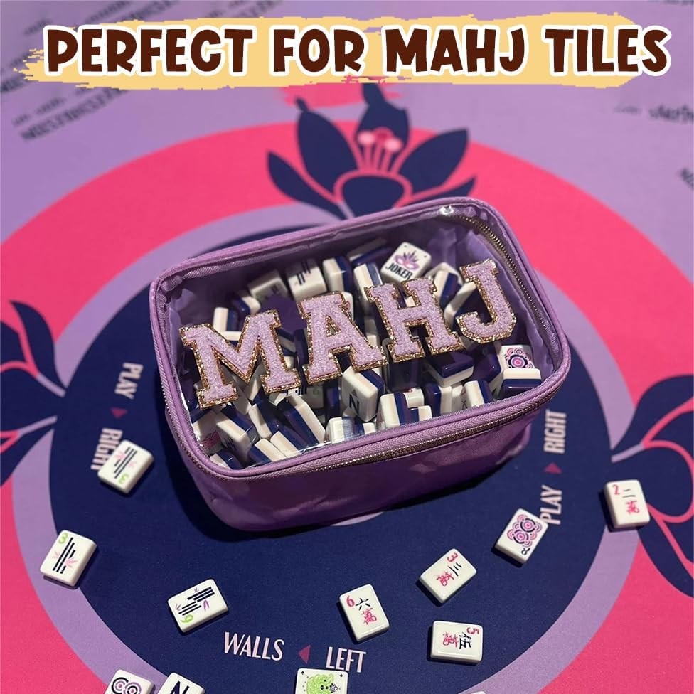 Mahjong Tiles Bag,Empty Thickened American Mahjong Bag with Zipper Suitable for
