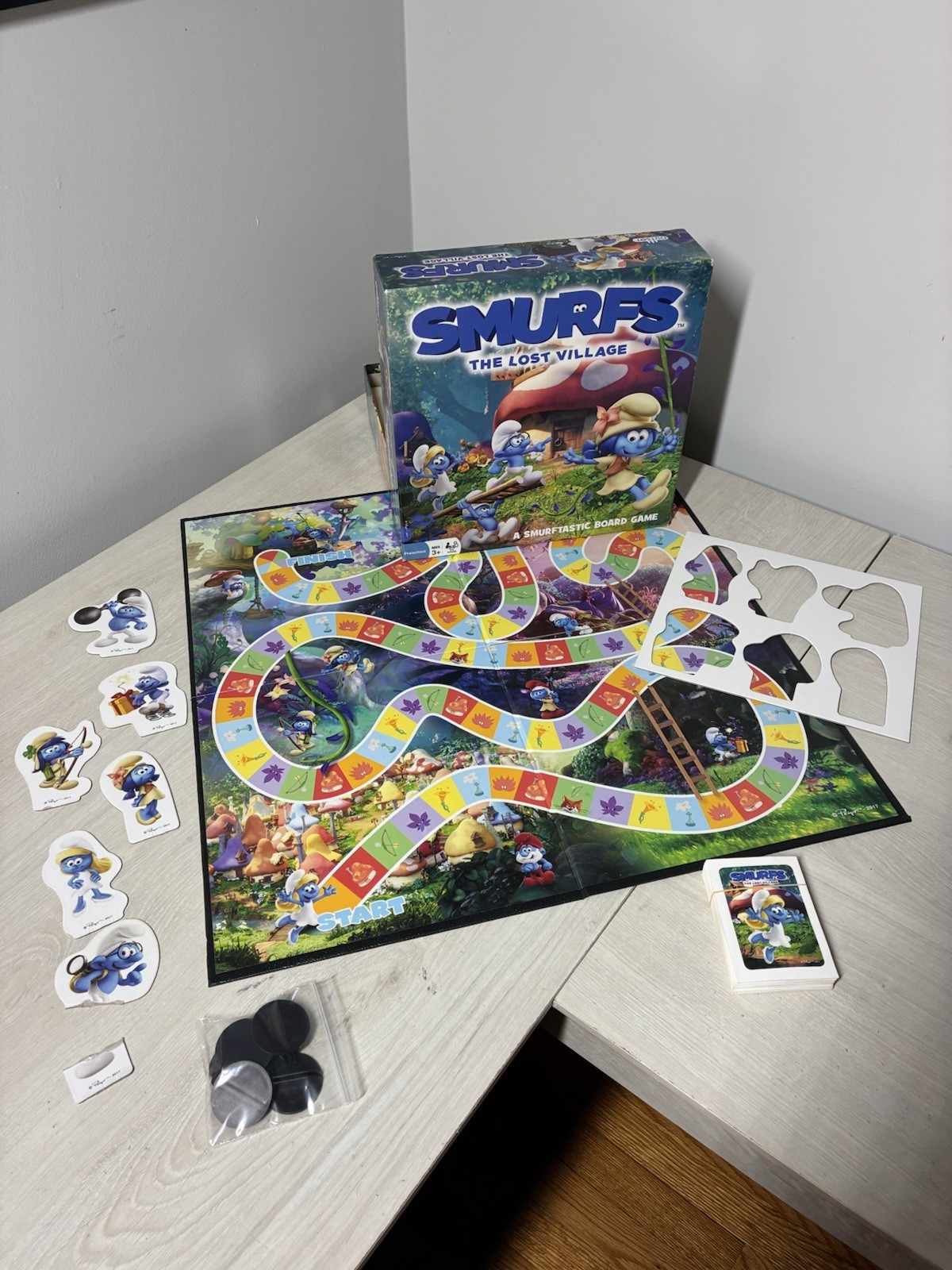 Smurfs The Lost Village Board Game 2017 Outset Complete RARE Family Strategy
