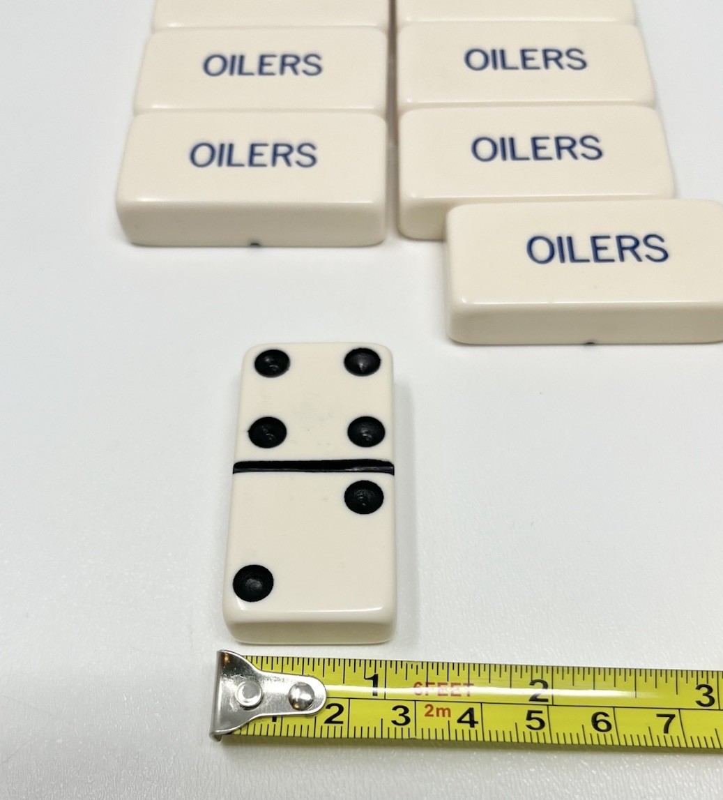Vintage Puremco Dominoes “Oilers” Marblelike Jumbo Size Giant Face Thick USA