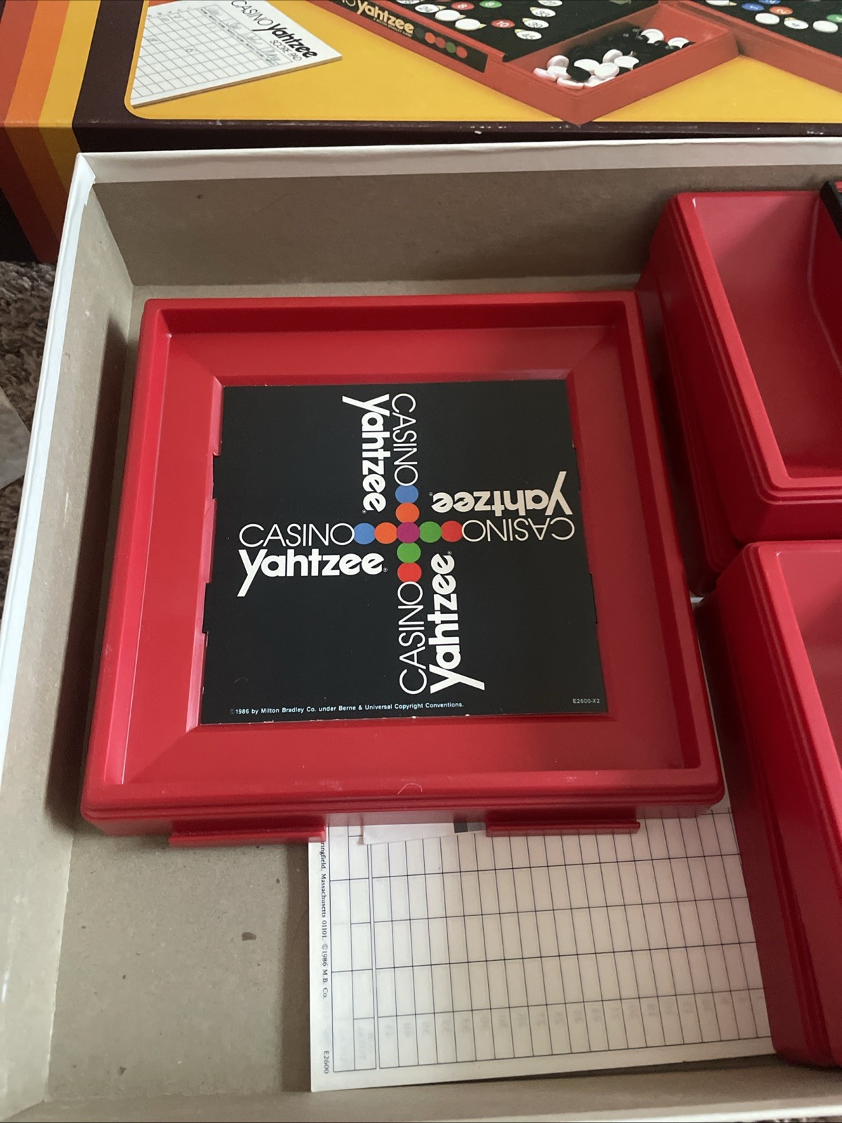 Vintage 1986 Casino Yahtzee Game by Milton Bradley 100% COMPLETE Nice!