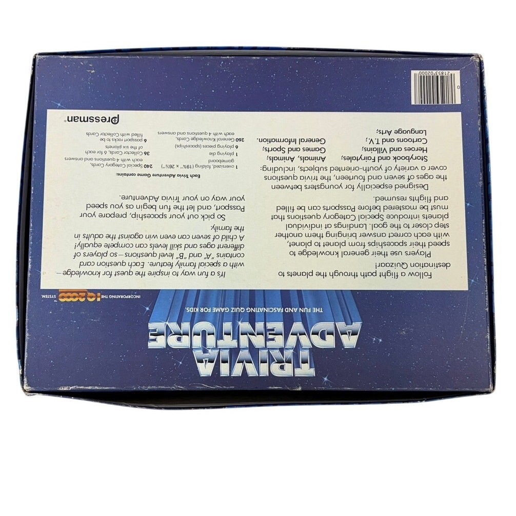 Pressman Trivia Adventure Board Game Complete