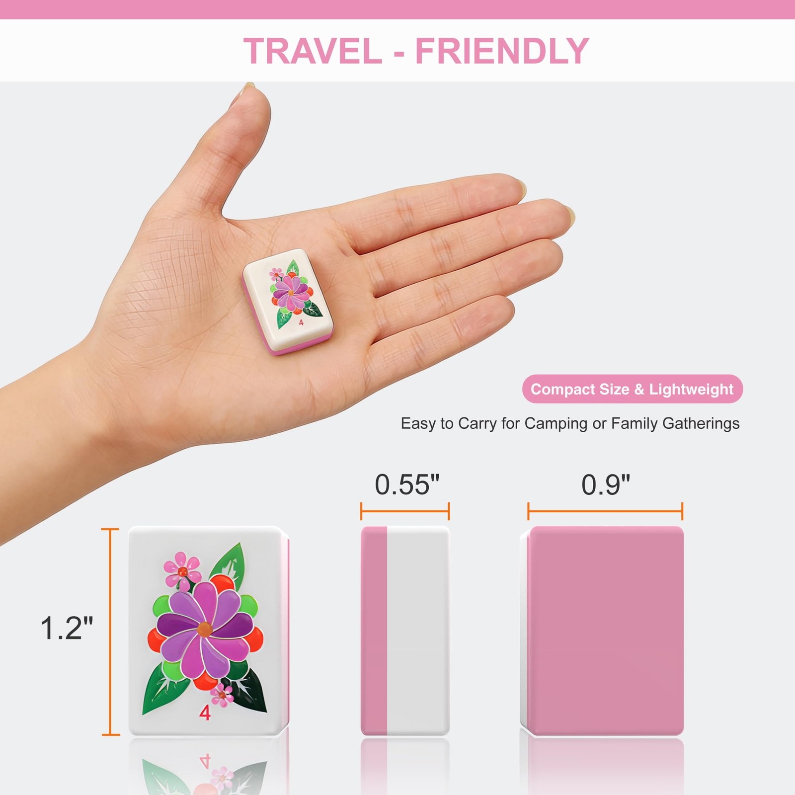 American Pink Mahjong Tile Set – Mah jongg Tiles Game Sets – 166 Complete Cut…