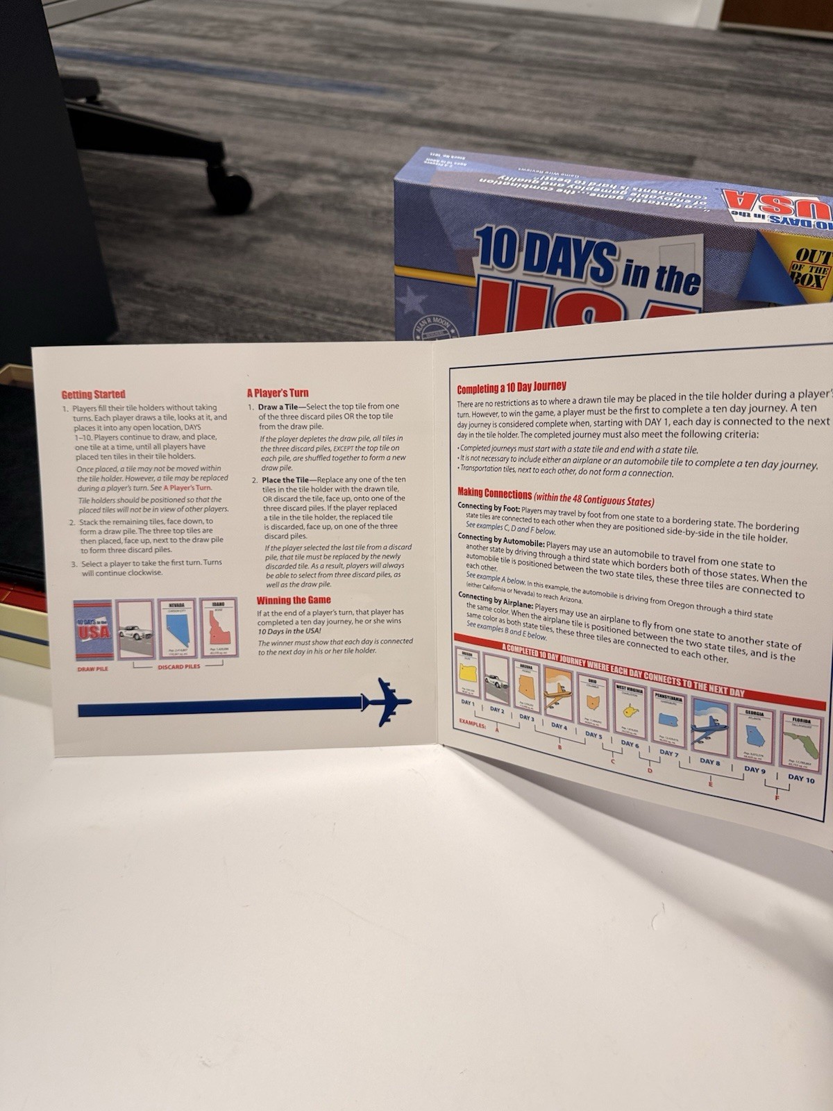 10 Days In The USA Board Game Out Of The Box Publishing 2003 Complete