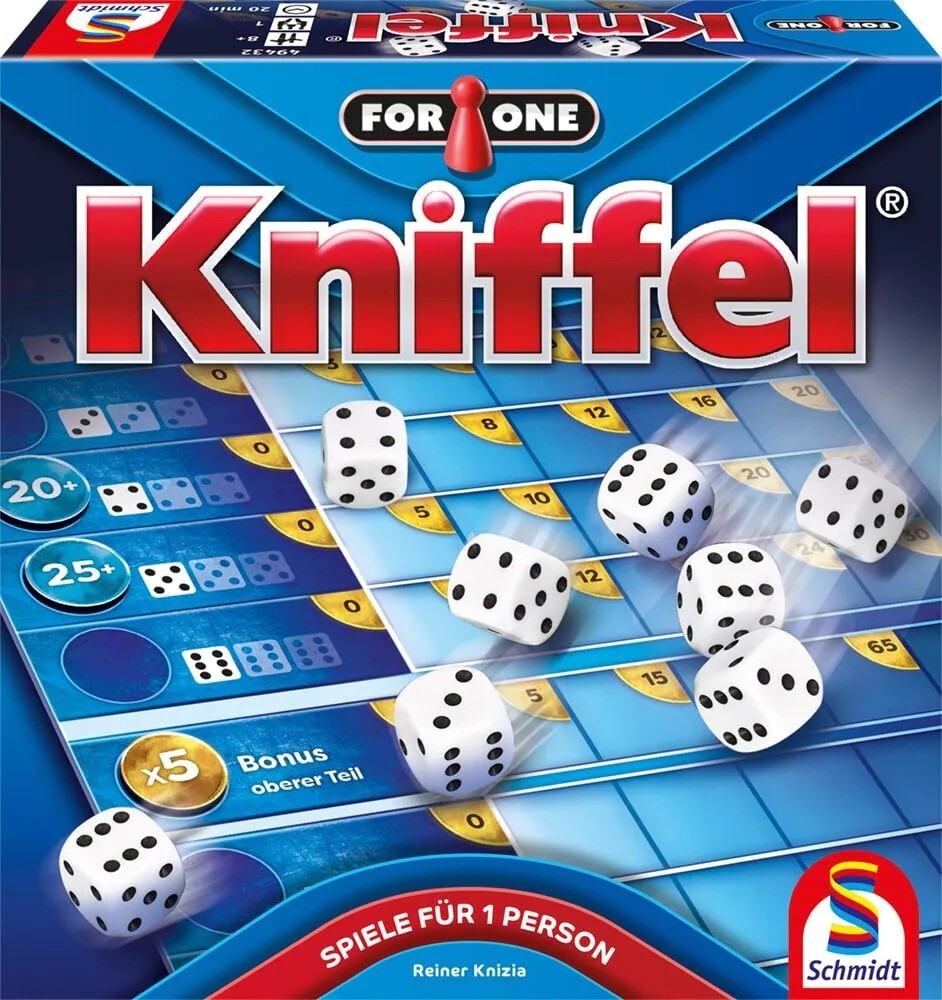For One Kniffel® 1 Spieler Kniffel für 1 Person Würfelspiel Schmidt Spiele 49432