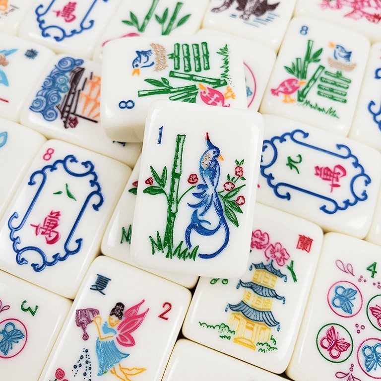 Ivory Natural Acrylic American Mahjong Set 160 Pics White Mah Jong Tiles
